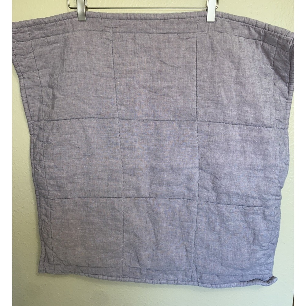 restoration hardware pillowcase euro square gray 25x25 quilted linen ONE CASE